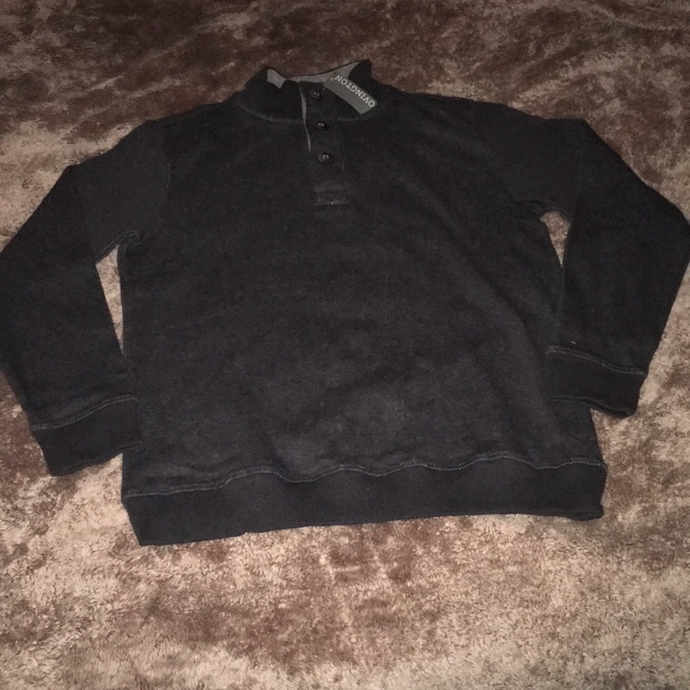 COVINGTON Mens Mock Vintage Charcoal black Sweater